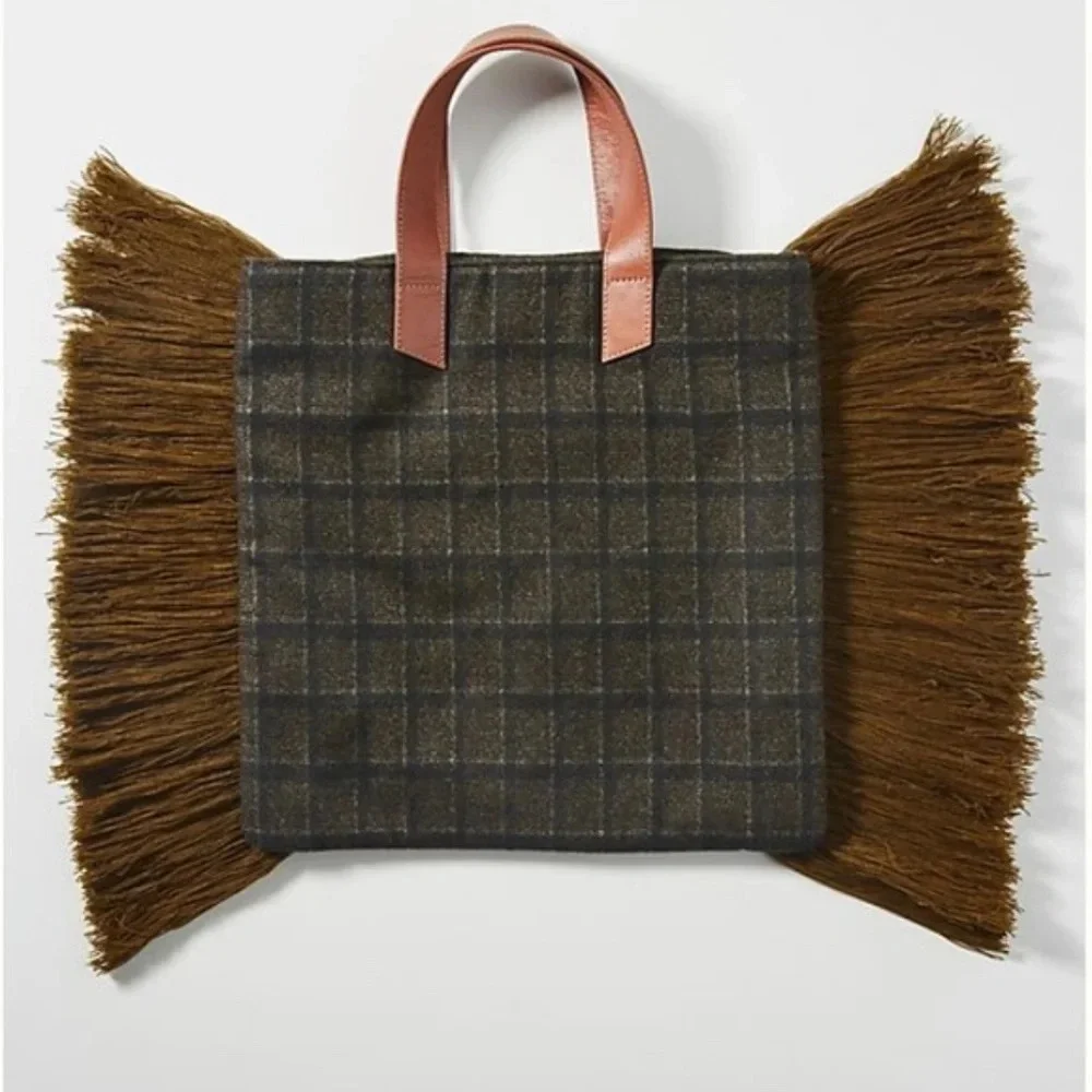 Anthropologie Caissie Fringed Tote Bag